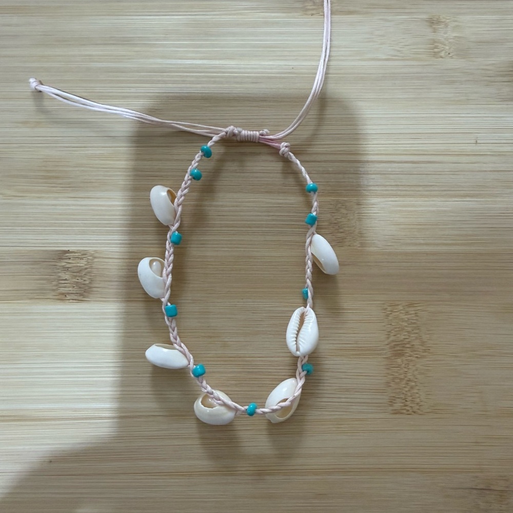 Island Shell and Bead Adjustable Anklet